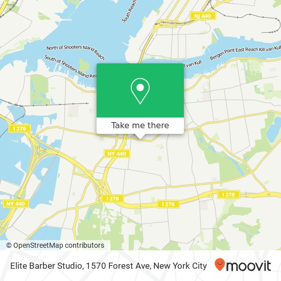 Mapa de Elite Barber Studio, 1570 Forest Ave