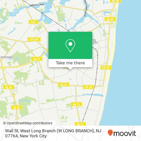 Wall St, West Long Branch (W LONG BRANCH), NJ 07764 map