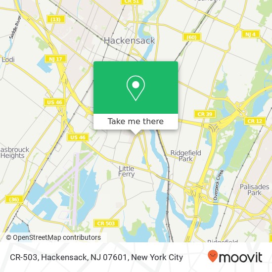 Mapa de CR-503, Hackensack, NJ 07601