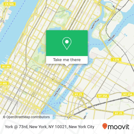 Mapa de York @ 73rd, New York, NY 10021