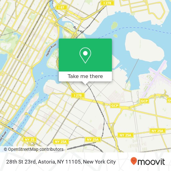Mapa de 28th St 23rd, Astoria, NY 11105