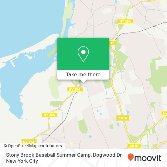 Stony Brook Baseball Summer Camp, Dogwood Dr map
