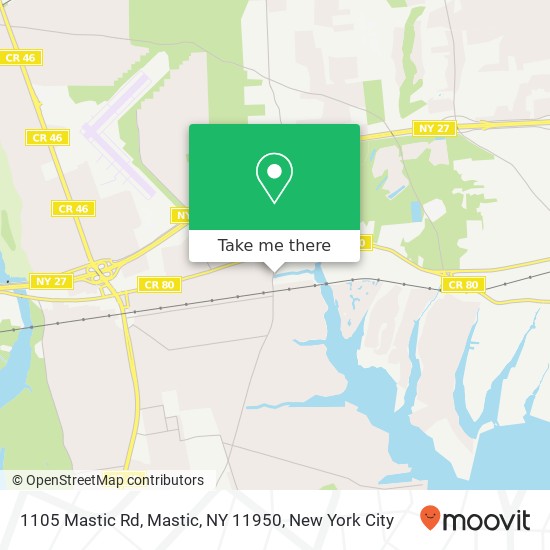 1105 Mastic Rd, Mastic, NY 11950 map