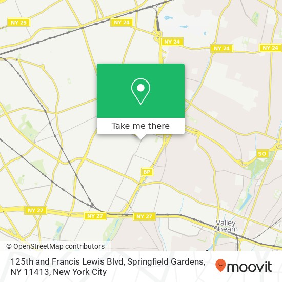Mapa de 125th and Francis Lewis Blvd, Springfield Gardens, NY 11413