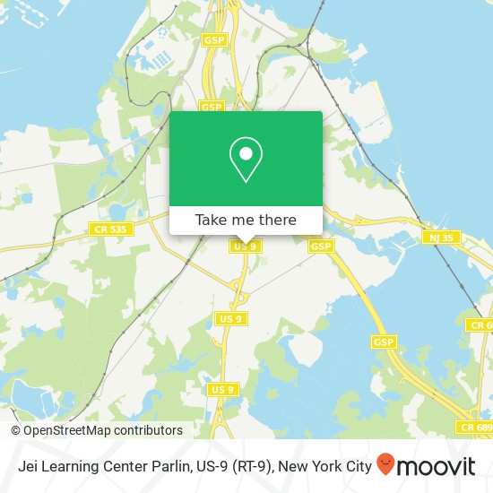 Jei Learning Center Parlin, US-9 (RT-9) map
