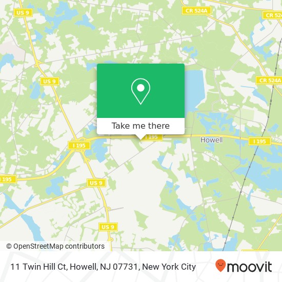 Mapa de 11 Twin Hill Ct, Howell, NJ 07731