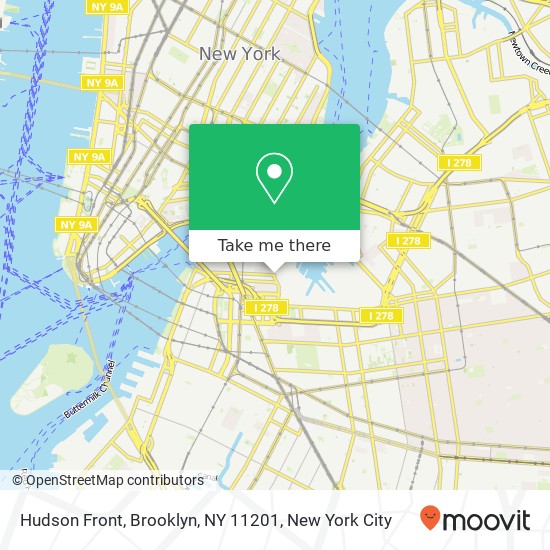 Mapa de Hudson Front, Brooklyn, NY 11201