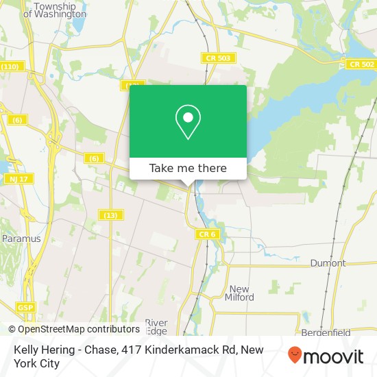Mapa de Kelly Hering - Chase, 417 Kinderkamack Rd