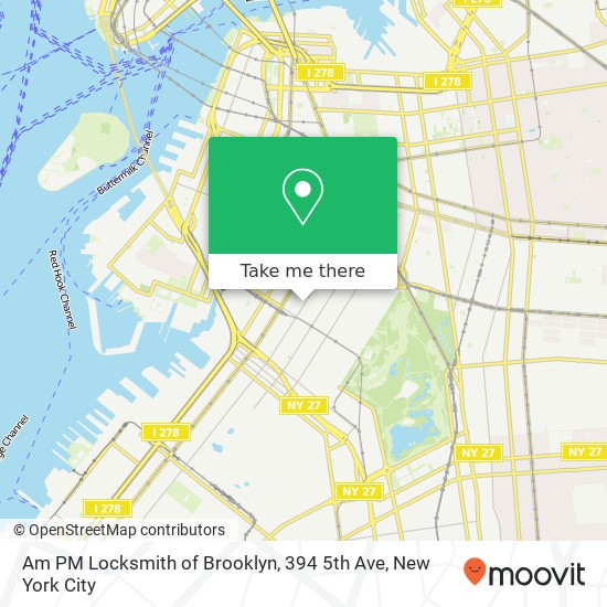 Mapa de Am PM Locksmith of Brooklyn, 394 5th Ave