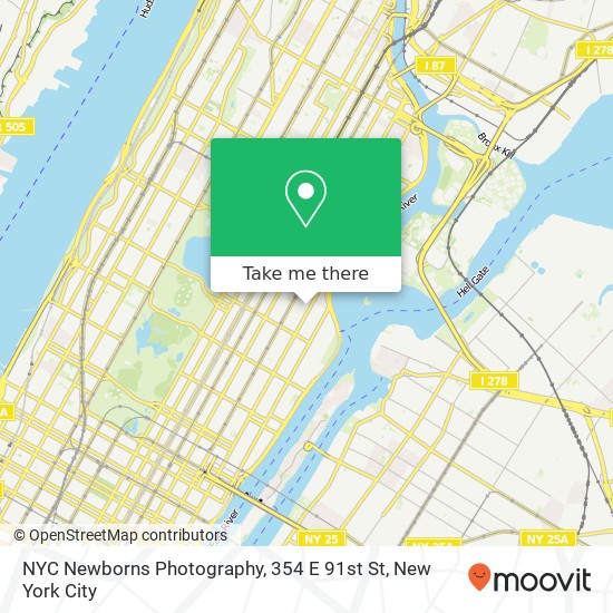 Mapa de NYC Newborns Photography, 354 E 91st St