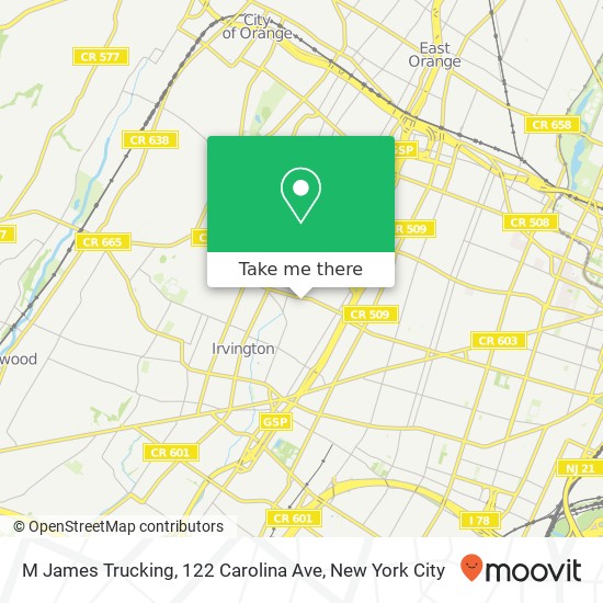 M James Trucking, 122 Carolina Ave map