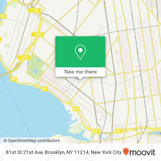 Mapa de 81st St 21st Ave, Brooklyn, NY 11214