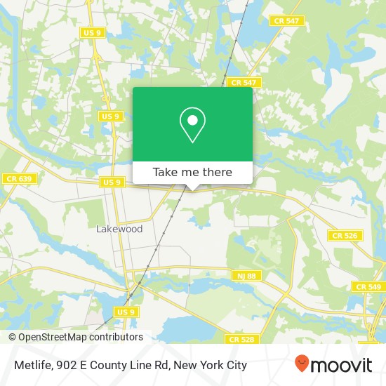 Metlife, 902 E County Line Rd map