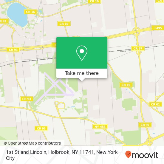 Mapa de 1st St and Lincoln, Holbrook, NY 11741