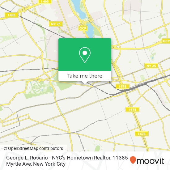 Mapa de George L. Rosario - NYC's Hometown Realtor, 11385 Myrtle Ave
