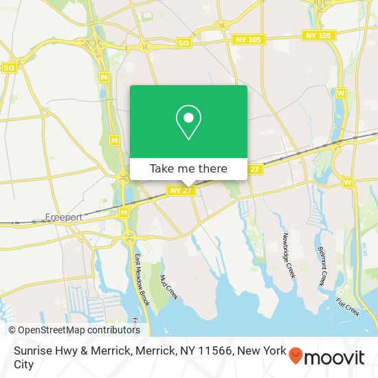 Mapa de Sunrise Hwy & Merrick, Merrick, NY 11566