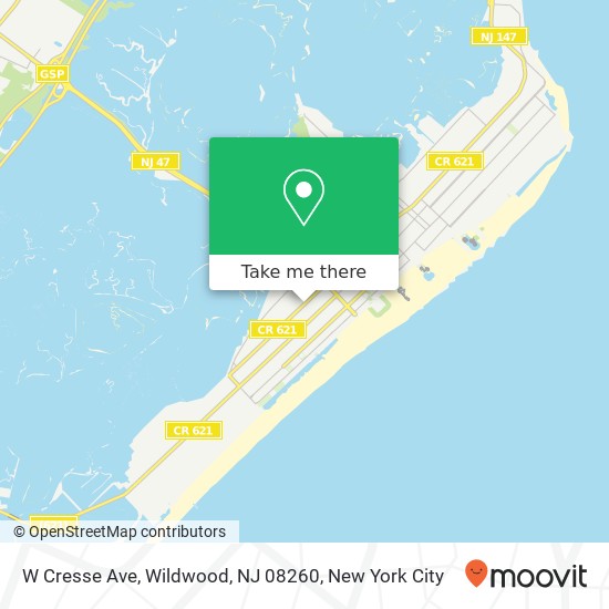Mapa de W Cresse Ave, Wildwood, NJ 08260