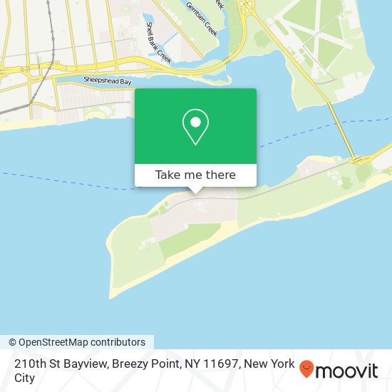 Mapa de 210th St Bayview, Breezy Point, NY 11697