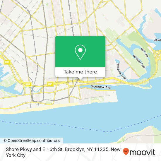 Shore Pkwy and E 16th St, Brooklyn, NY 11235 map