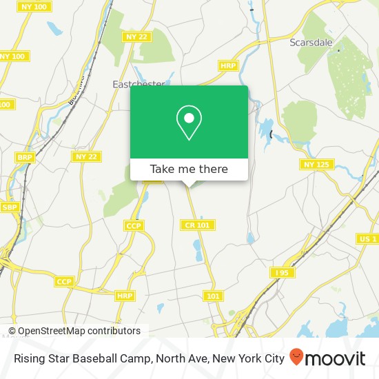 Rising Star Baseball Camp, North Ave map