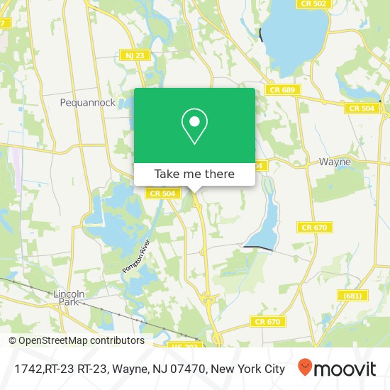 Mapa de 1742,RT-23 RT-23, Wayne, NJ 07470