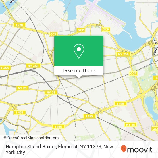 Mapa de Hampton St and Baxter, Elmhurst, NY 11373