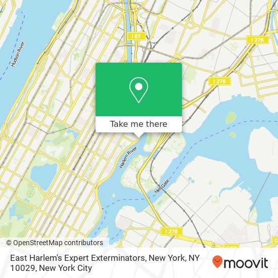 Mapa de East Harlem's Expert Exterminators, New York, NY 10029
