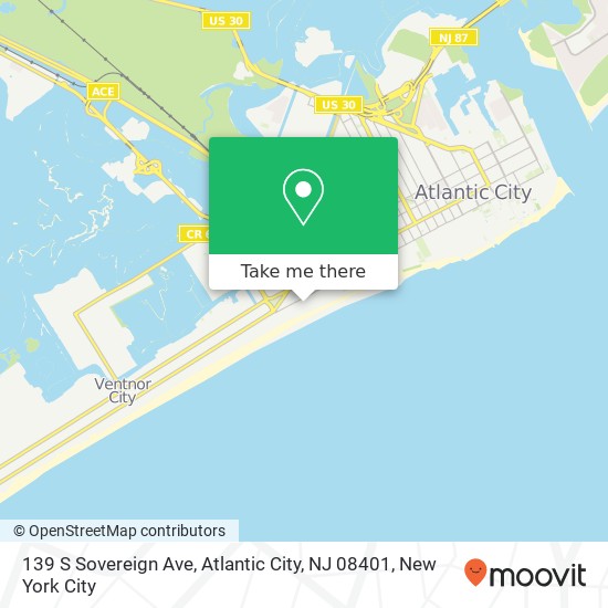 Mapa de 139 S Sovereign Ave, Atlantic City, NJ 08401