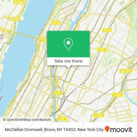 McClellan Cromwell, Bronx, NY 10452 map