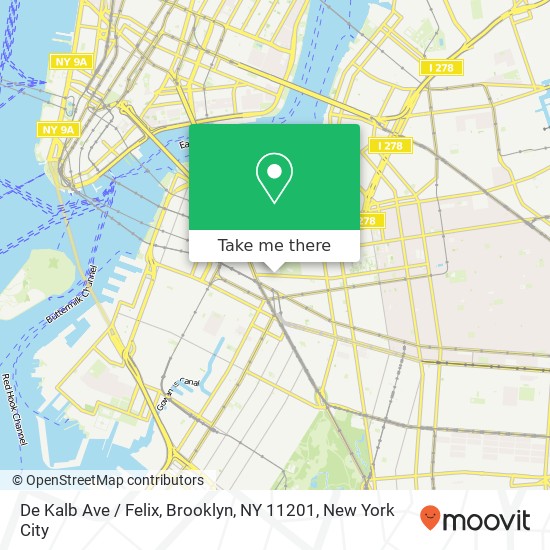 De Kalb Ave / Felix, Brooklyn, NY 11201 map