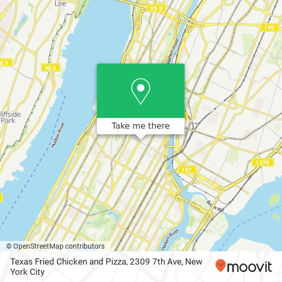 Mapa de Texas Fried Chicken and Pizza, 2309 7th Ave