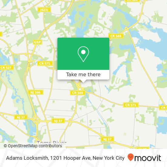 Mapa de Adams Locksmith, 1201 Hooper Ave