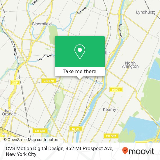 Mapa de CVS Motion Digital Design, 862 Mt Prospect Ave