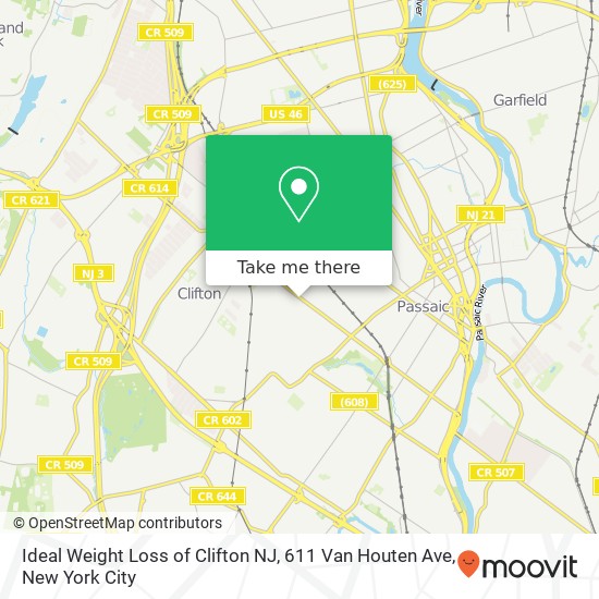 Ideal Weight Loss of Clifton NJ, 611 Van Houten Ave map