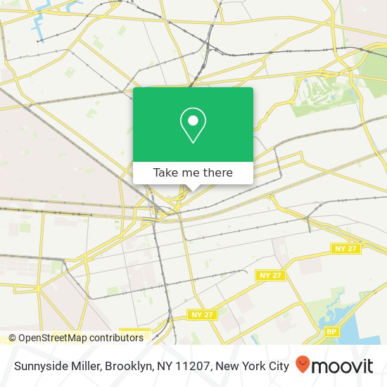 Mapa de Sunnyside Miller, Brooklyn, NY 11207