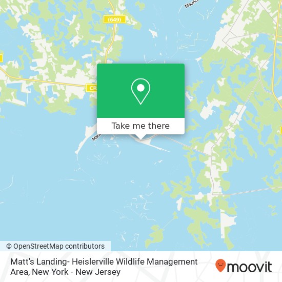 Matt's Landing- Heislerville Wildlife Management Area, Matts Landing Rd map