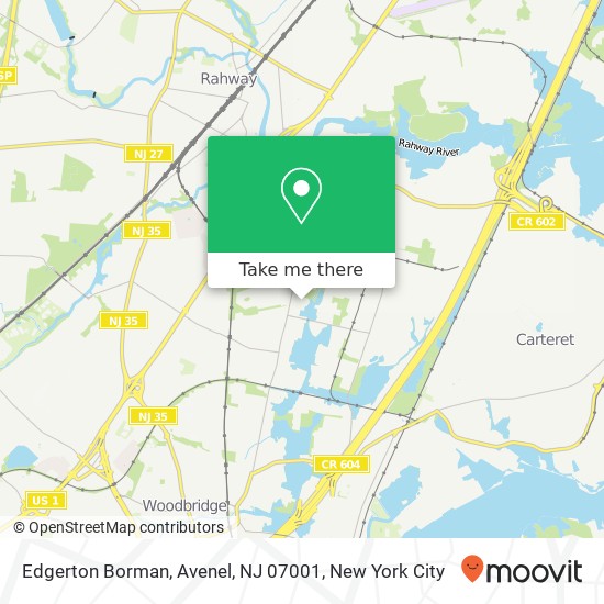 Mapa de Edgerton Borman, Avenel, NJ 07001