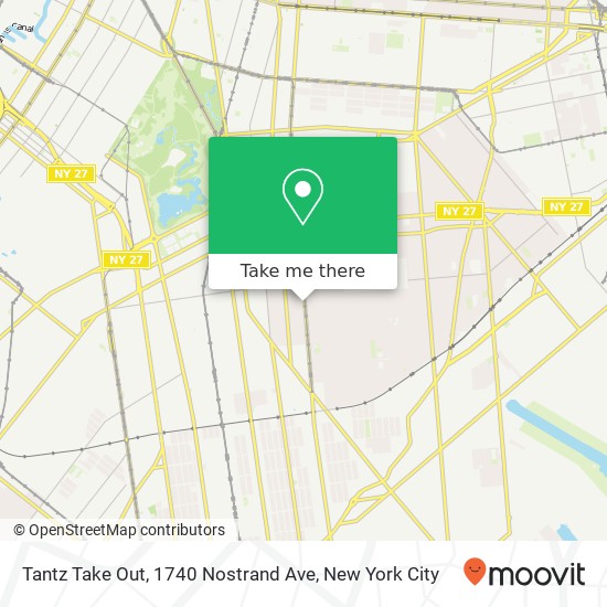 Mapa de Tantz Take Out, 1740 Nostrand Ave