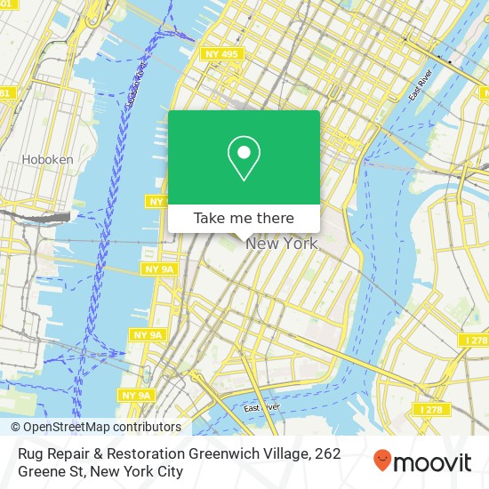 Mapa de Rug Repair & Restoration Greenwich Village, 262 Greene St