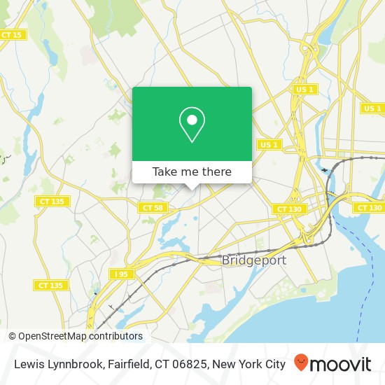 Mapa de Lewis Lynnbrook, Fairfield, CT 06825