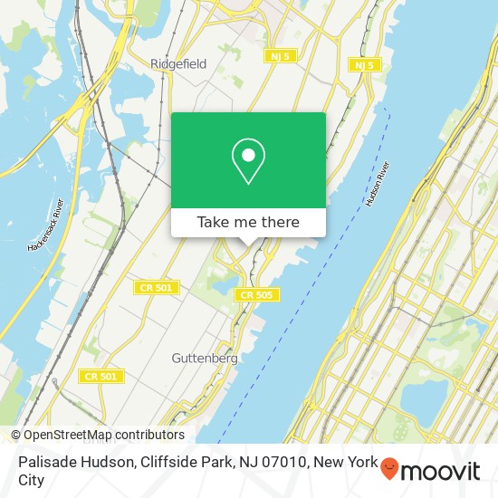 Palisade Hudson, Cliffside Park, NJ 07010 map