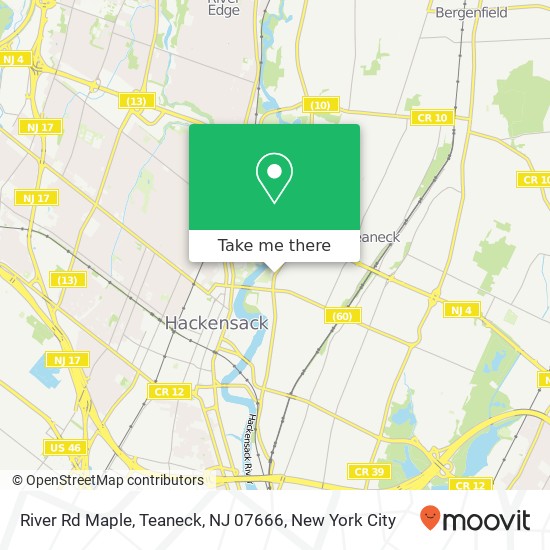 Mapa de River Rd Maple, Teaneck, NJ 07666