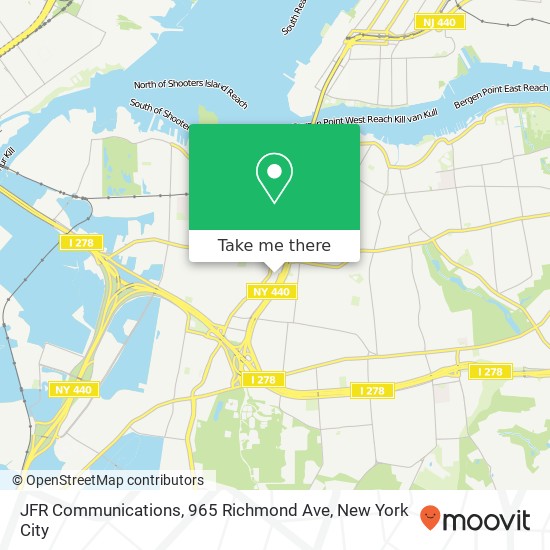 Mapa de JFR Communications, 965 Richmond Ave