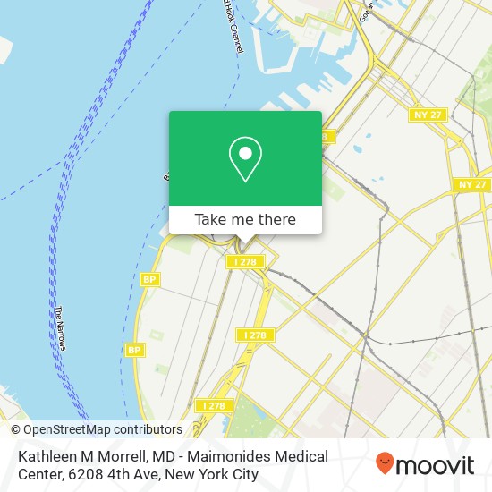 Mapa de Kathleen M Morrell, MD - Maimonides Medical Center, 6208 4th Ave