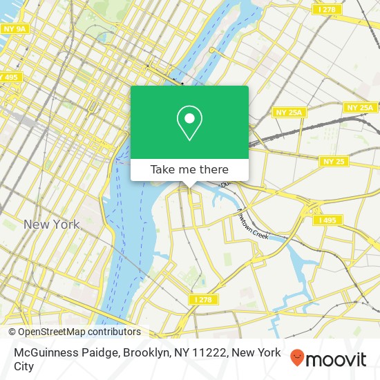 Mapa de McGuinness Paidge, Brooklyn, NY 11222