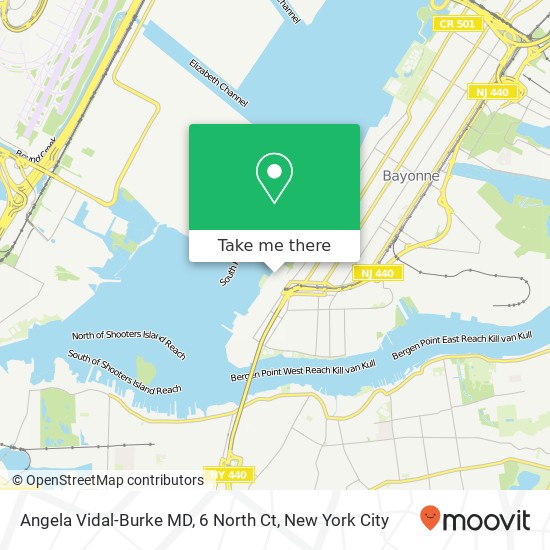 Mapa de Angela Vidal-Burke MD, 6 North Ct