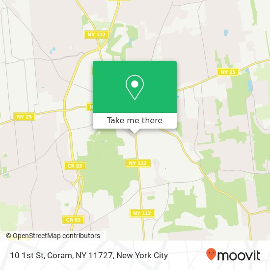 Mapa de 10 1st St, Coram, NY 11727
