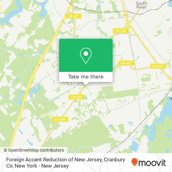 Foreign Accent Reduction of New Jersey, Cranbury Cir map