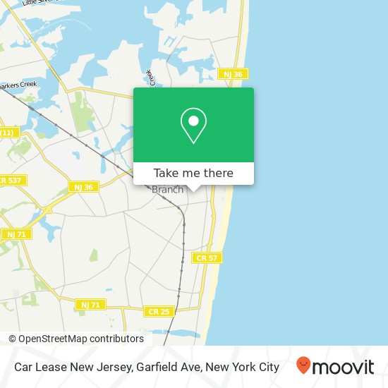 Car Lease New Jersey, Garfield Ave map