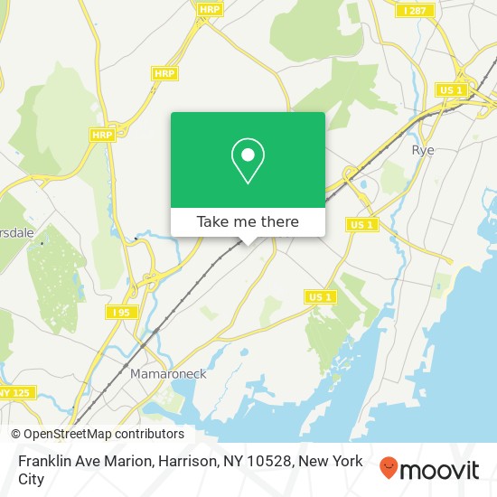 Mapa de Franklin Ave Marion, Harrison, NY 10528